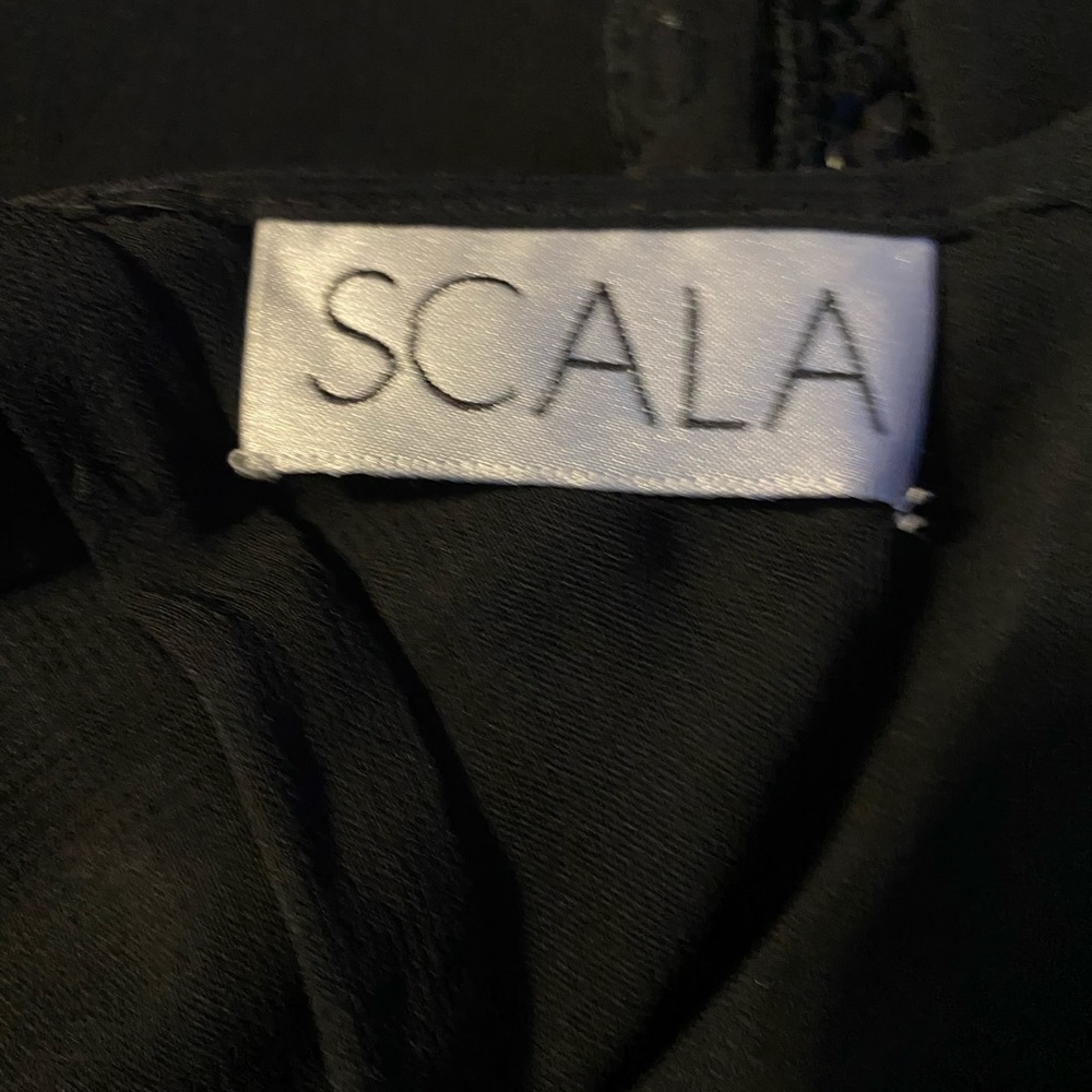 NWT Scala 100% Silk Hand Beaded Black Cocktail Dress - Picture 4 of 10